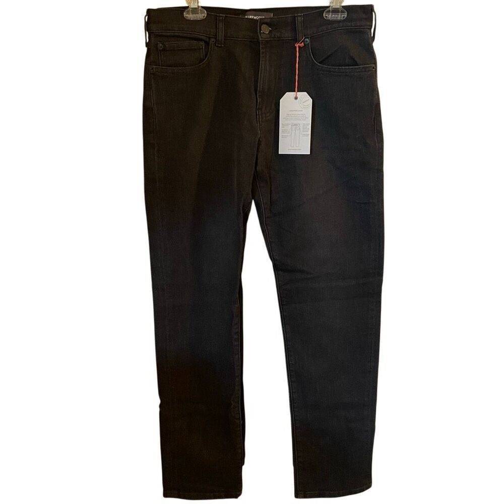 Bluffworks Mens Departure 2.0 Slim Fit Jeans 33x32 Charcoal Travel Friendly